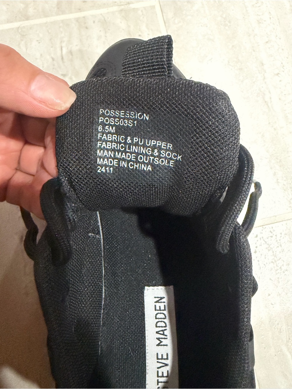 Steve Madden Black Chunky Athletic Sneakers - Picture 2 of 3